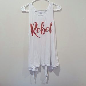 Rebel Athletic Twist and Tie Tank in Rose Gold